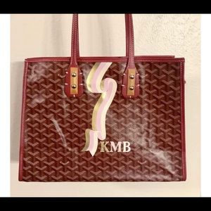 Goyard Marquises Monogram Chevron Wood accents Red